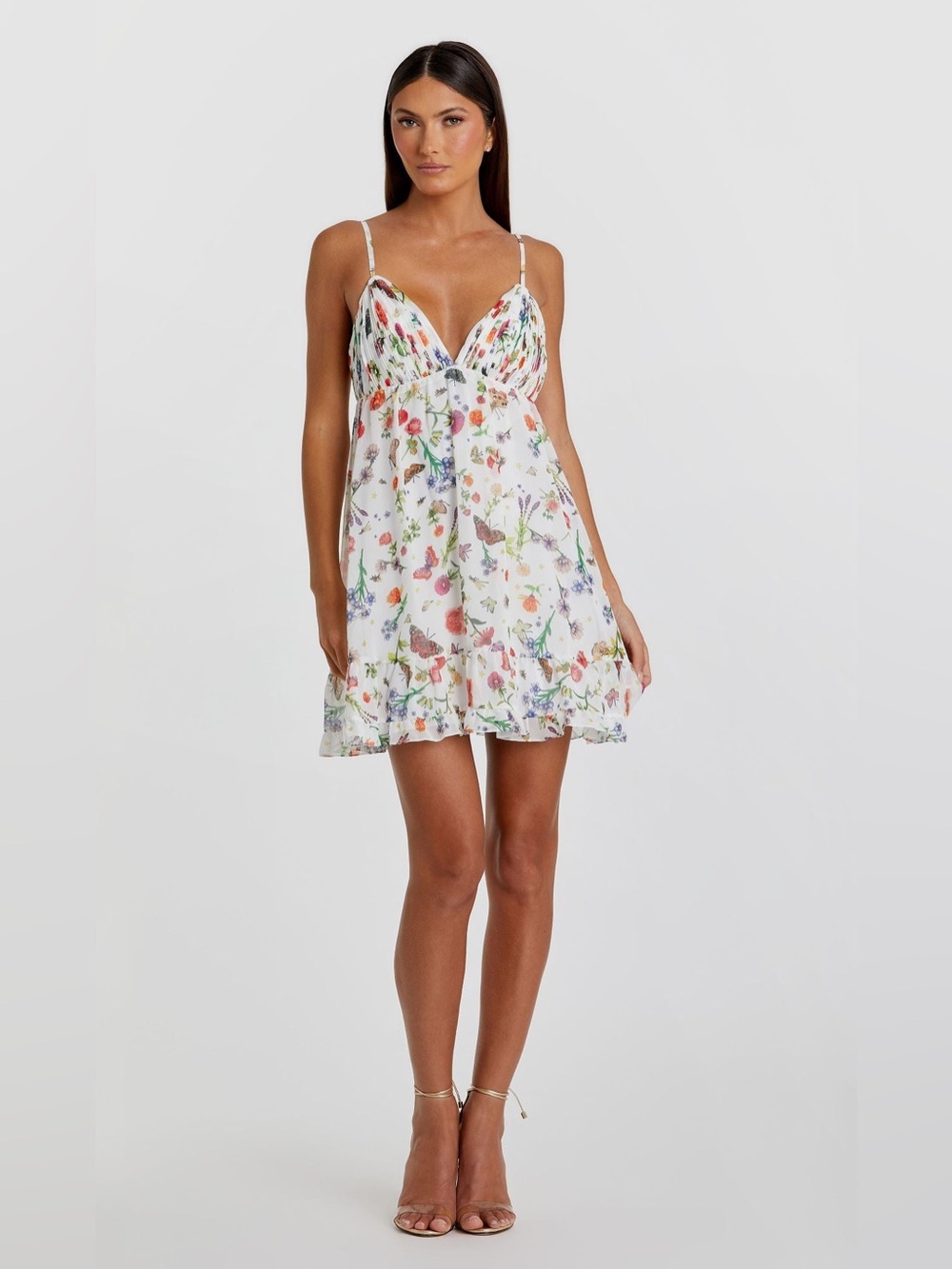 NWT Mac Duggal Women's Ieena Sleeveless V-Neck Mini Dress Sz 0